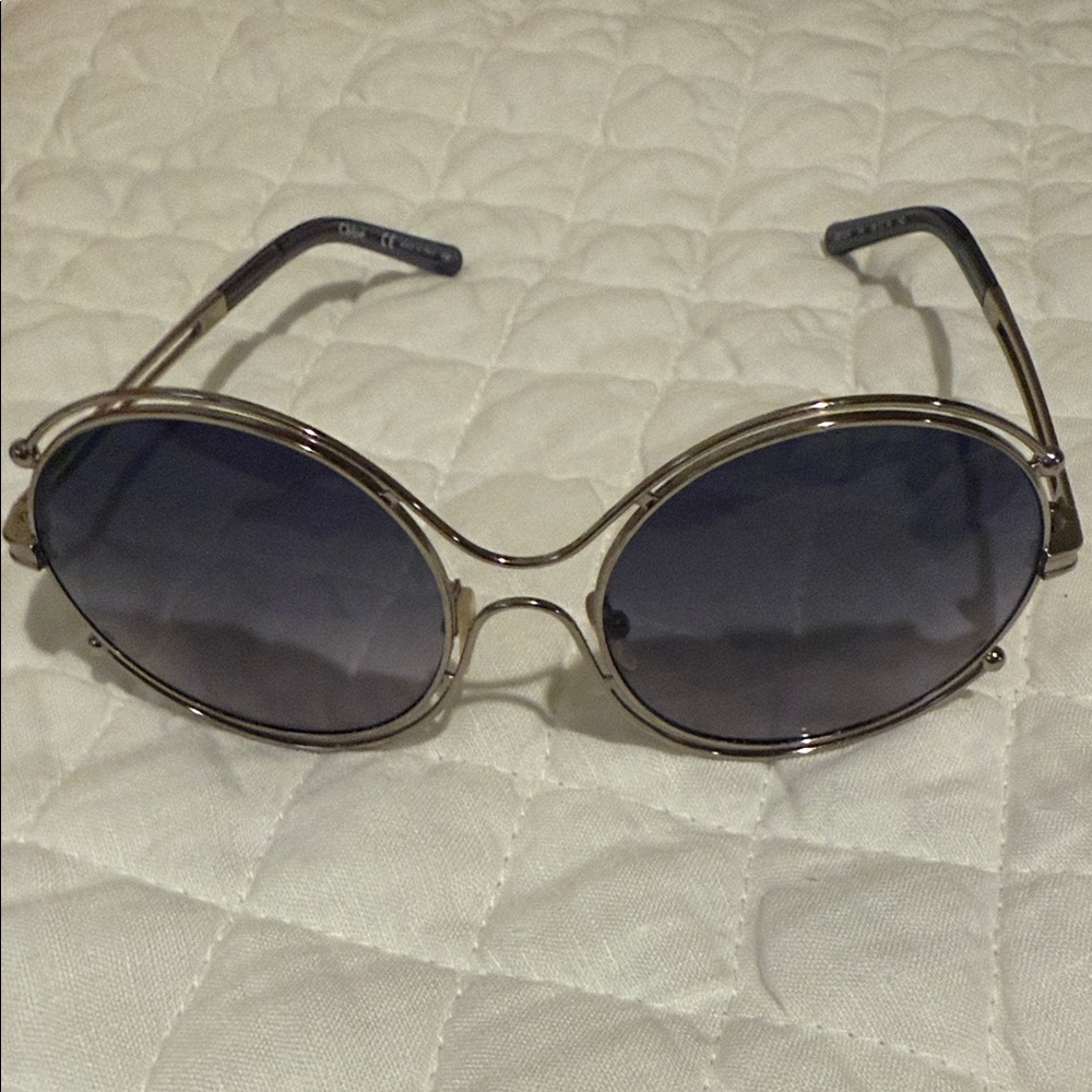 Chloe Metallic Sunglasses with Black Lenses